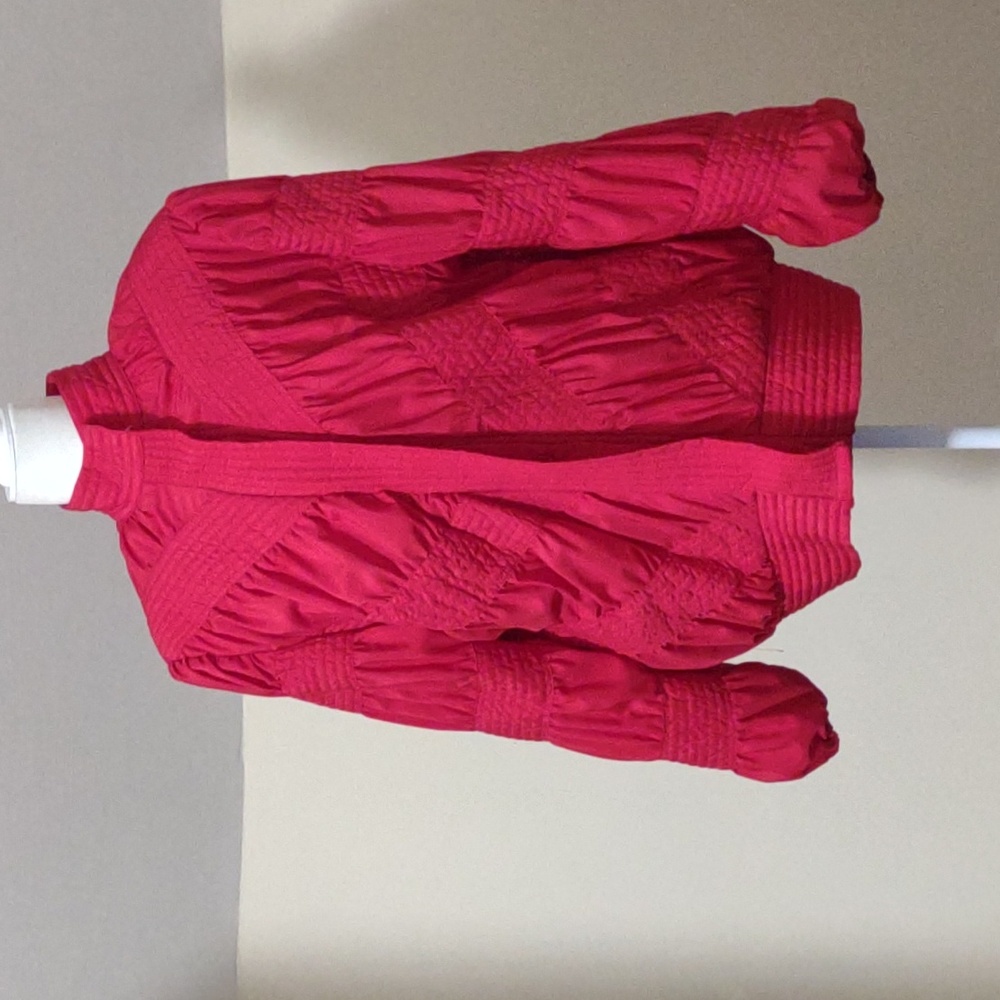 Vintage 1970's Red Marguerite Rubel San FranciscPuffed sleeve Jacket Large Retro